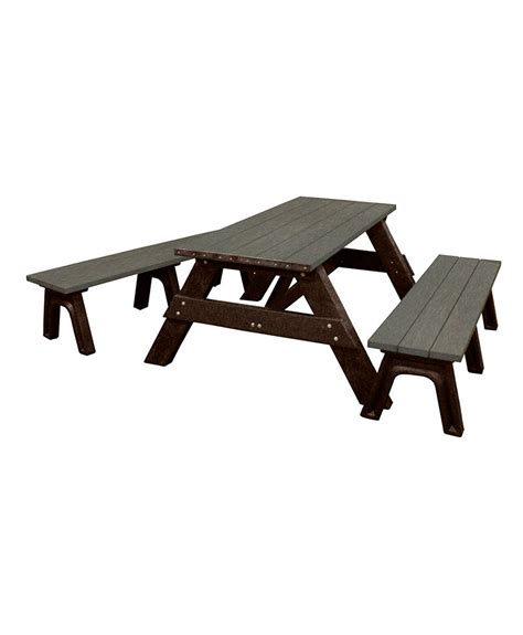 Deluxe Picnic Table 6ft Detached Seating Rectangular Recycled Plastic Park Warehouse