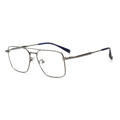 Gold Trendy Aviator Square Eyeglasses Mens