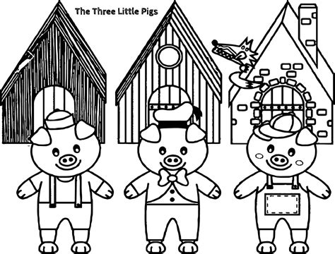 Three Little Pigs Coloring Pages To Print Wickedgoodcause