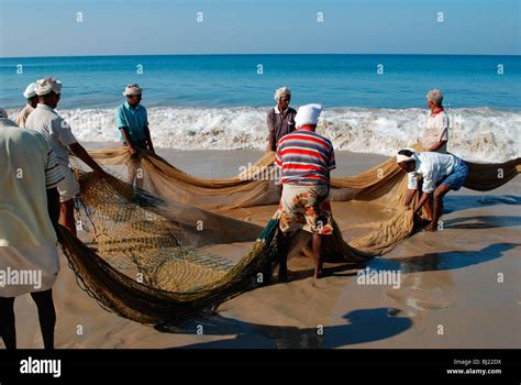 Fishing In A Kerala Beach India Stock Photo Alamy