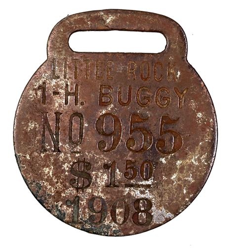 Little Rock, AR Buggy Tag, 1908 [153022]