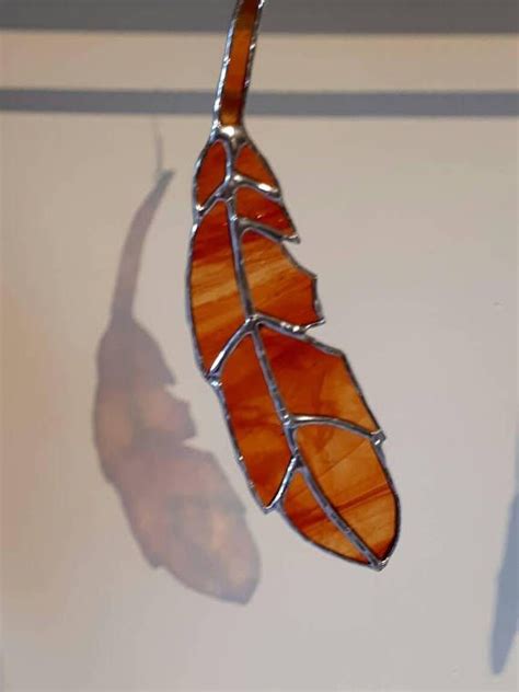 Stained Glass Feather Suncatcher Sun Catcher Native American Etsy Uk Feather Suncatchers