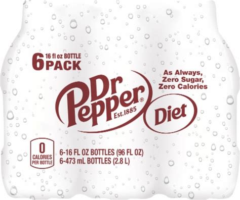 Diet Dr Pepper Soda Bottles 6 Bottles 16 Fl Oz Dillons Food Stores