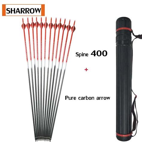 12pcspack Spine 400 Shooting Arrows Pure Carbon Iron Bolts Arrows