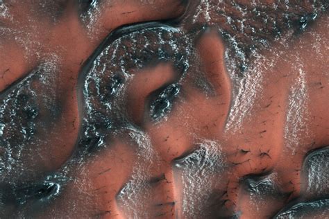 Hirise Views Snowy Dunes On The Surface Of Mars
