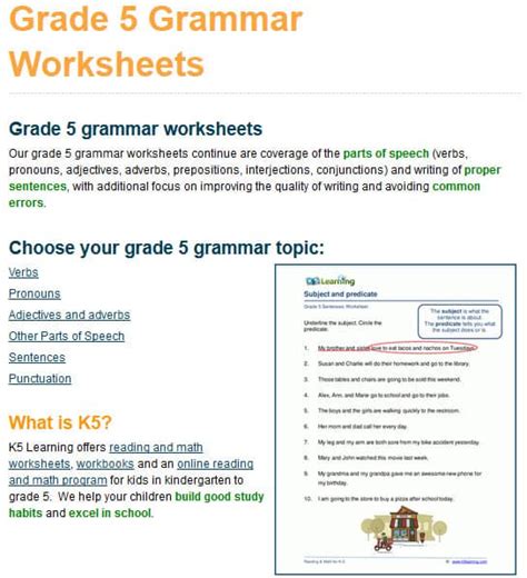 Paragraphs Worksheets For Grade 5 K5 Learning Sentences Worksheets