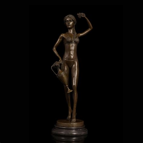 Atlie Bronze Classical Statues Sexy Woman With Vase Sculpture Retro Female Figurines Art Crafts