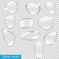 Free Realistic Water Drops Set On Transparent Background Vector Illustration Free Vector Nohat Cc