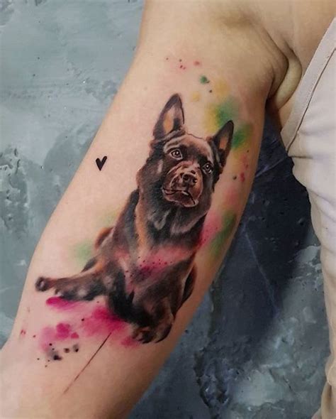 Simona Blanar Watercolor Dog Tattoo Dog Tattoo Watercolor Dog