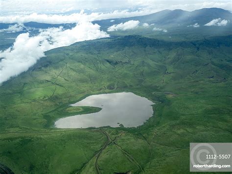 Aerial View Of Ngorongoro Crater Stock Photo