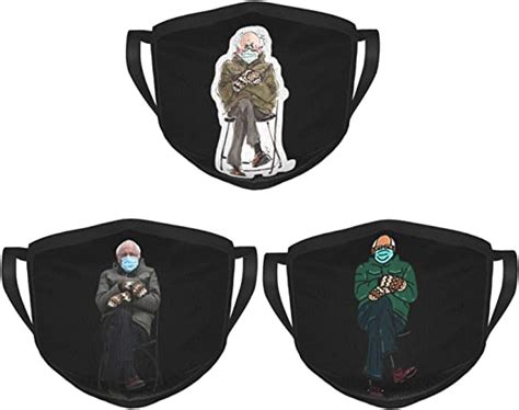 Bernie Sanders Sitting In Chair Inauguration Reusable Face Cover Masks