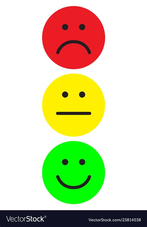 Red Yellow And Green Smileys Royalty Free Vector Image