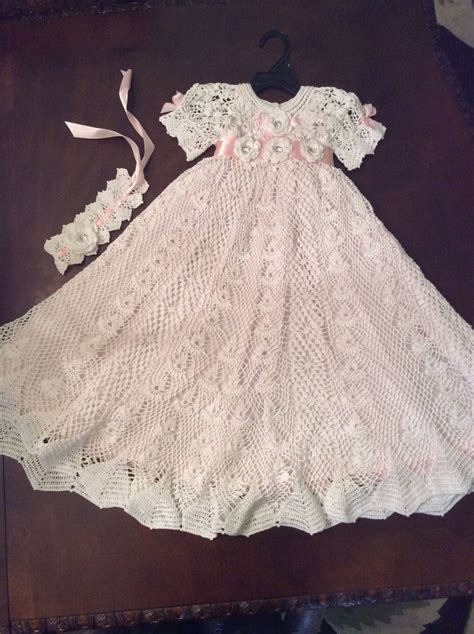 Free Crochet Christening Gown Patterns Red Heart Baby Tlc Makes It A
