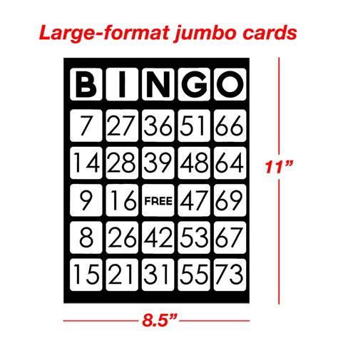 Jumbo Printable Bingo Cards Free Printable Worksheet