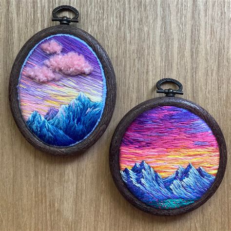 My Little Mountain Sunsets Together 💜 Rembroidery