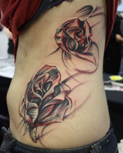 44 Best Red And Black Gothic Rose Tattoo On Side Images On Pinterest