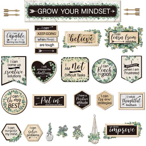 Buy Pieces Growth Mindset S Bulletin Board Grow Your Mindset Positive Sayings Accents Set For