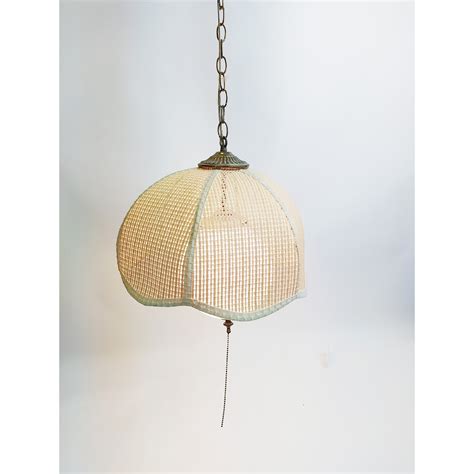 Vintage Hanging Swag Lightlamp Pendant Wicker Rattan Woven Etsy