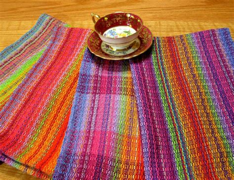 Gorgeous Brightly Colored Hand Woven Tea Towel Kitchen Towel Dish