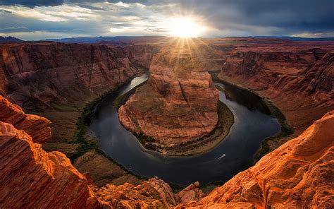 Horseshoe Bend Arizona Colorado River Grand Canyon Rocks Evening