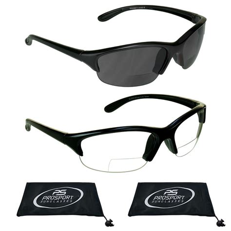 prosport bifocal safety glasses black protective semi rimless women
