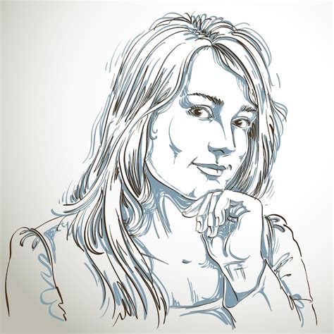 desenho de arte vetorial retrato de linda garota flertando isolado no branco expressões