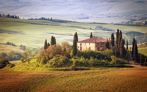 Wallpaper Tuscany Countryside Trees Houses Fields Summer Italy