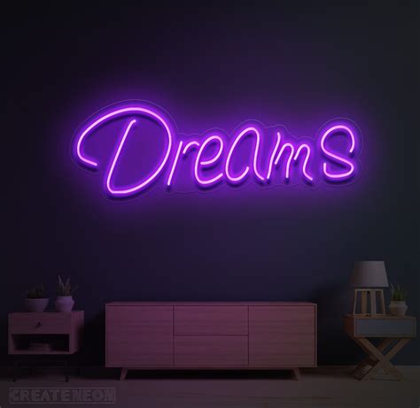 Dreams Neon Sign Unique Colorful Neon Light Signs For Roo