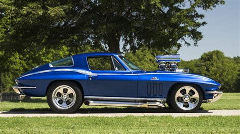 1966 Chevrolet Corvette C2 Pro Street Cars Blue Wallpapers Hd