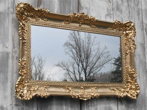 Hollywood Regency Mirror Gold Baroque Victorian By Revivedvintage