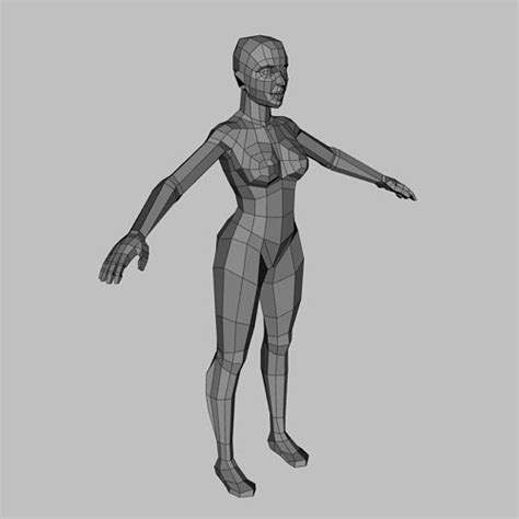 Low Poly Female Base Mesh Free Vr Ar Low Poly D Model Cgtrader