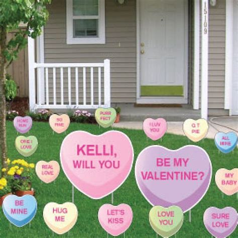 Valentines Day Custom Candy Heart Yard Signs Victorystore