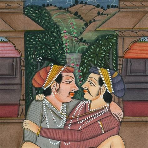Indian Mughal Harem Watercolor Mughal Erotic Painting Etsy