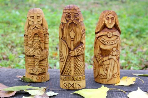 Norse God Loki Vikings God Hand Crafted Wooden Statue Etsy