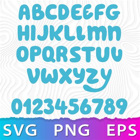 Blue Alphabet Svg Bluey Font Bluey Letters Bluey Cricut Inspire Uplift