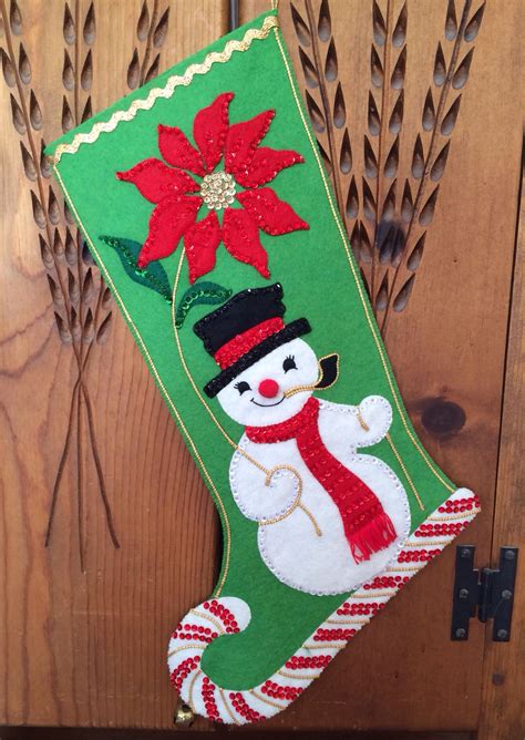 Vintage Felt Stocking Made From A Kit Christmas Stockings Diy