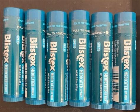 6 Expired Blistex Medicated Lip Balm Stick Spf15 Sealed Various
