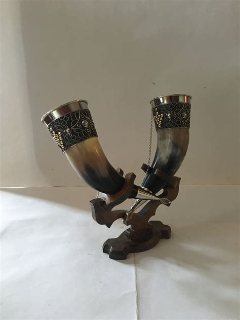 Drinking Horn With Stand For Wedding Vikingbest Quality Etsy