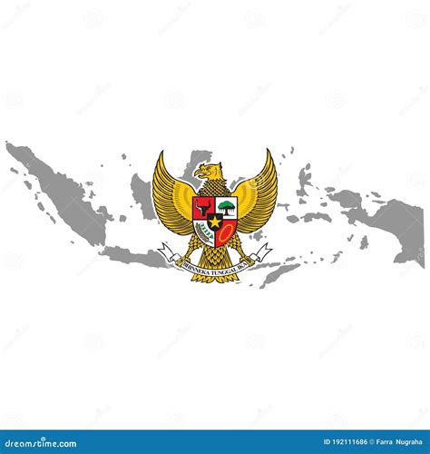 Mapa Da Indonésia E Símbolo Mascot Garuda Pancasila ícone Indonésio