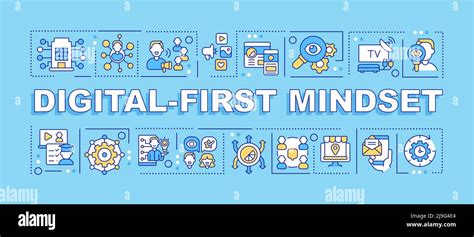 Digital First Mindset Word Concepts Blue Banner Stock Vector Image