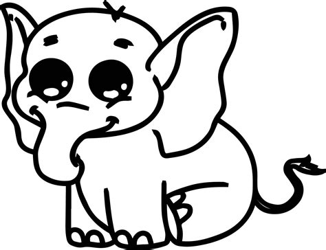 Cute Baby Elephant Coloring Pages Sketch Coloring Page