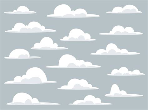 Nubes De Dibujos Animados Conjunto De Una Colección De Varias Nubes De