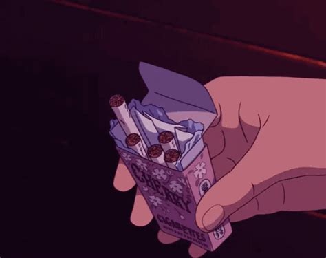 Sad Anime Smoking Gif See More Ideas About Anime Scenery Aesthetic Gif