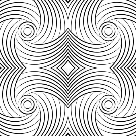 Abstract Vector Seamless Pattern Geometric Curve Elements Stock