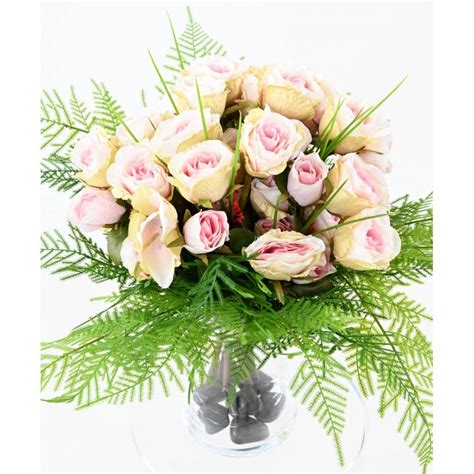 Artificial Bouquet Of Roses 45 Cm Pink Color Bouquets Vert Espace