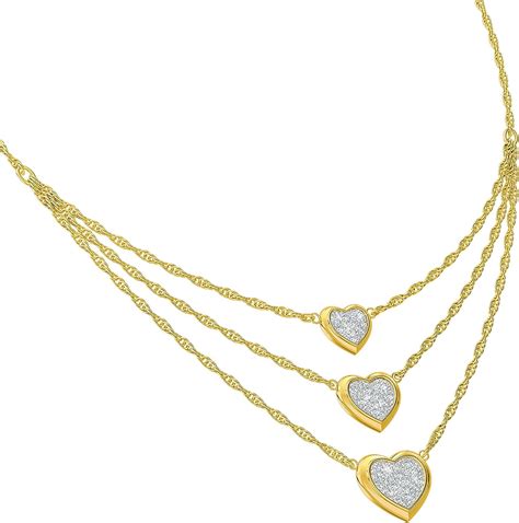the danbury mint “then now always” diamond necklace multi chain necklace heart