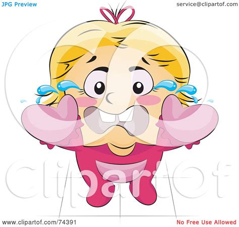 Royalty Free Rf Clipart Illustration Of A Blond Baby Reaching Up And