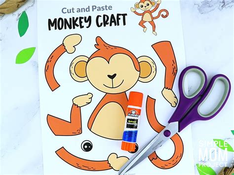 Free Printable Monkey Craft Template Simple Mom Project