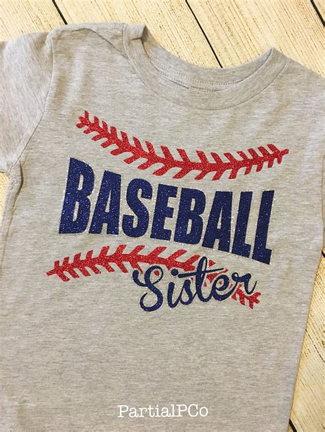 Baseball Sister Shirt Glitter Baseball Tee Etsy