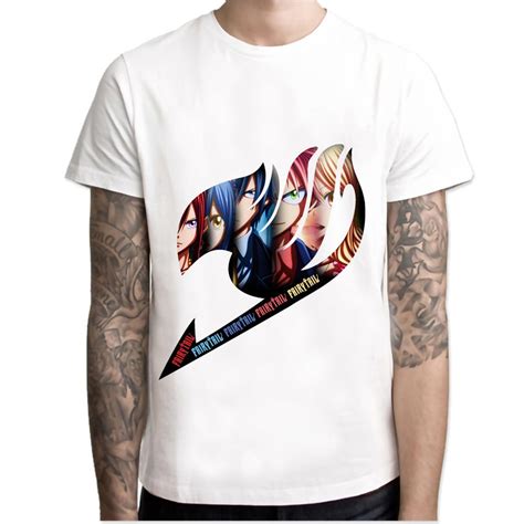 Fairy Tail Print Casual Tshirt Mens O Neck T Shirts Fashion Mens Tops